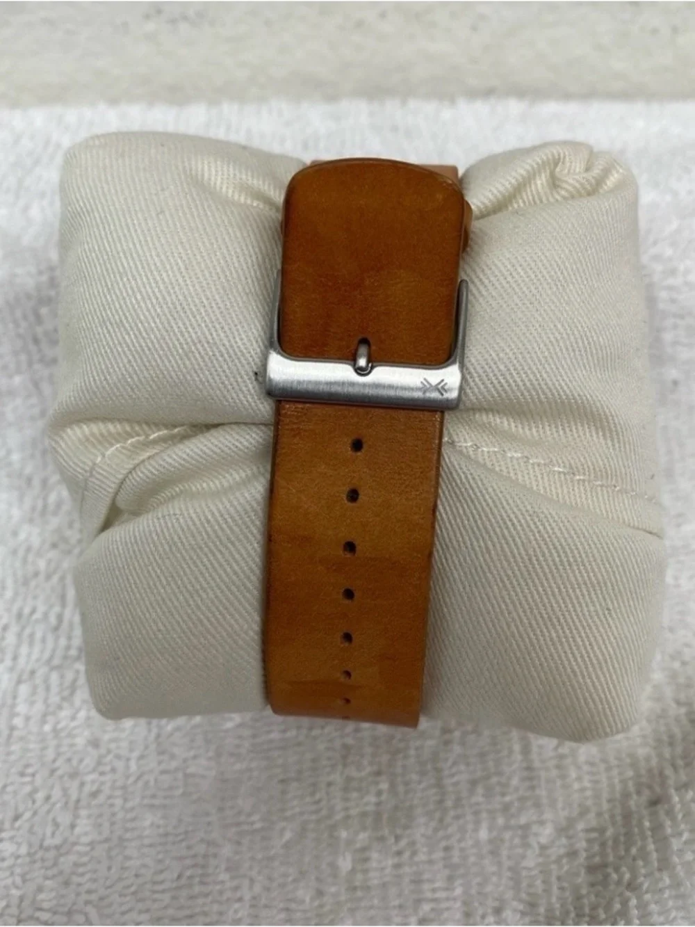 Skagen Men's Cognac Leather Ancher Gray Stainless Steel Adjustable Watch Classic